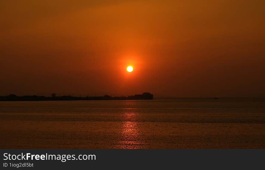 Beautiful sunset above the sea.