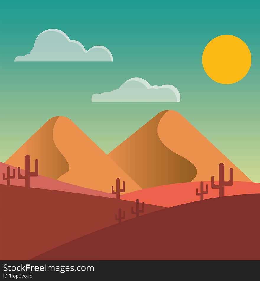 Day Landscape in a Desert