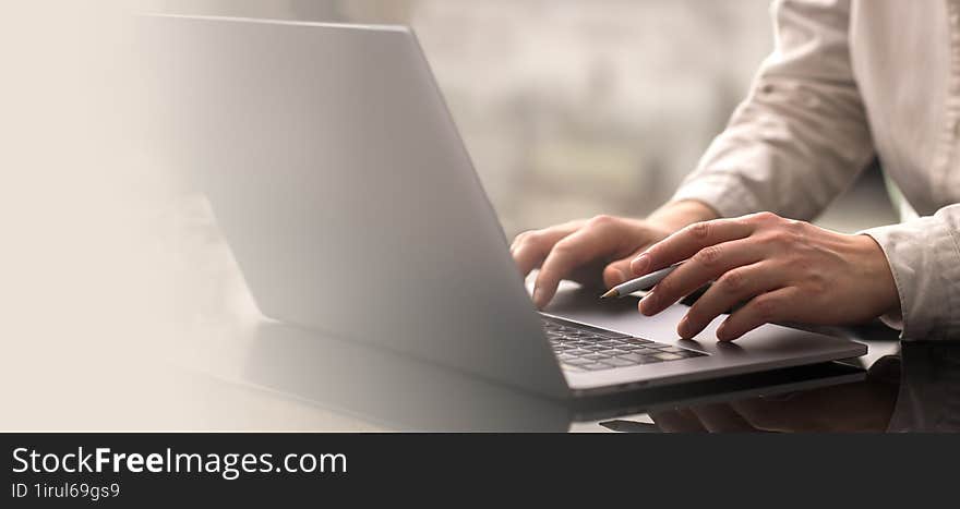 Businessman Working On A Laptop