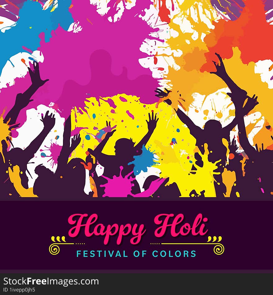 Colorful  design for Holi festival poster, card creative design.