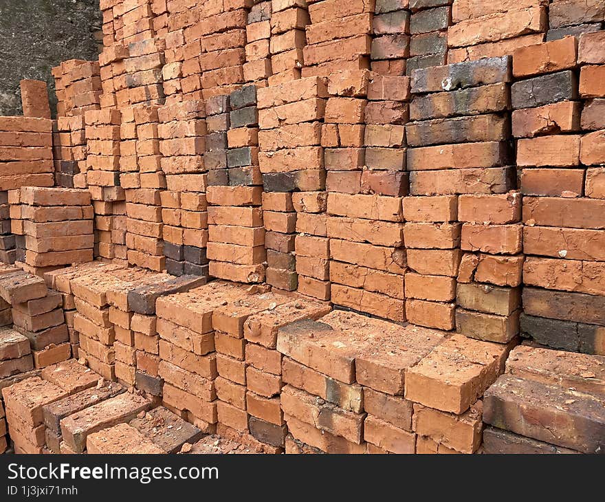 Stacks of bricks with unique colors as a backdrop with an attractive design