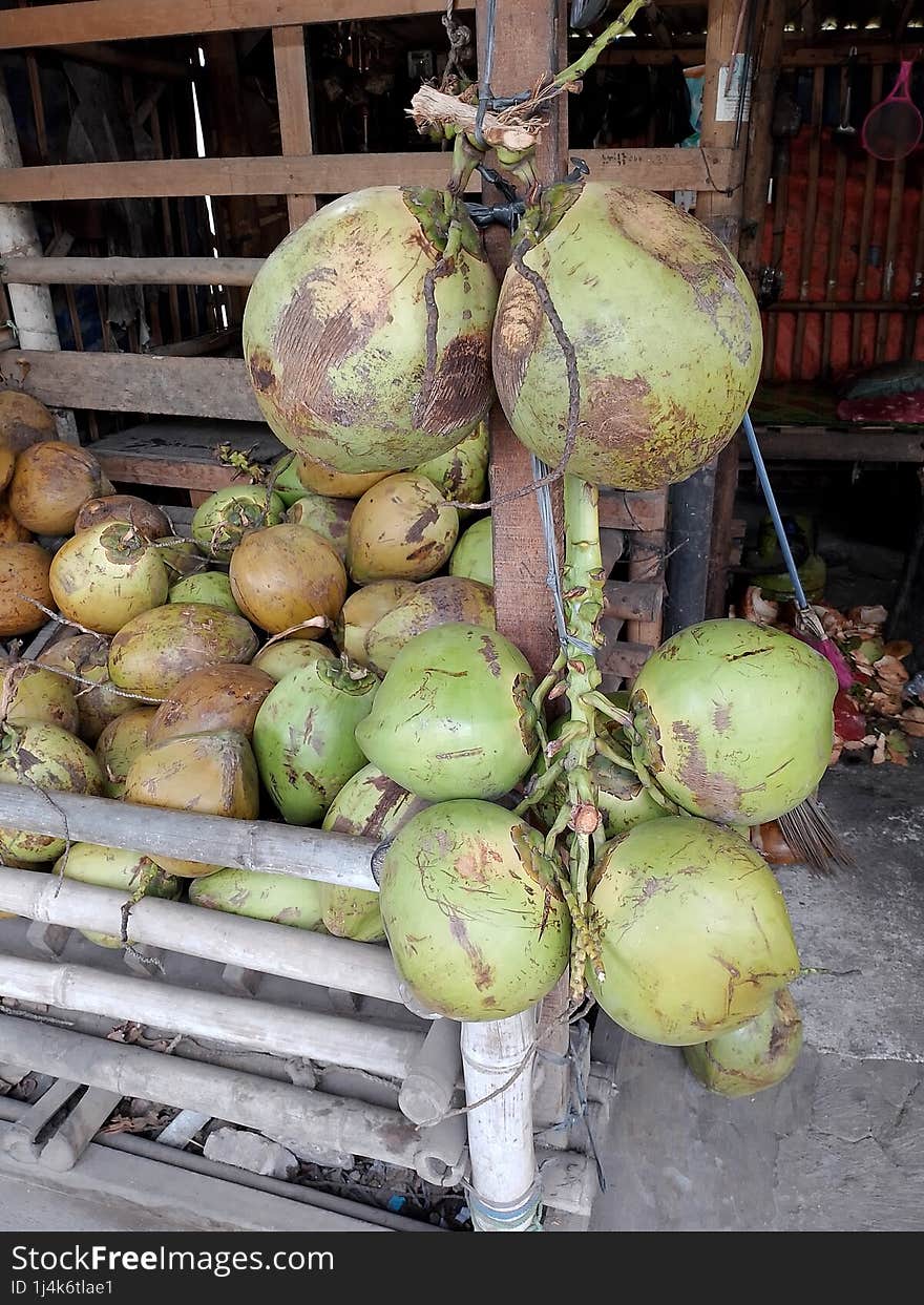 Coconut at the market stall