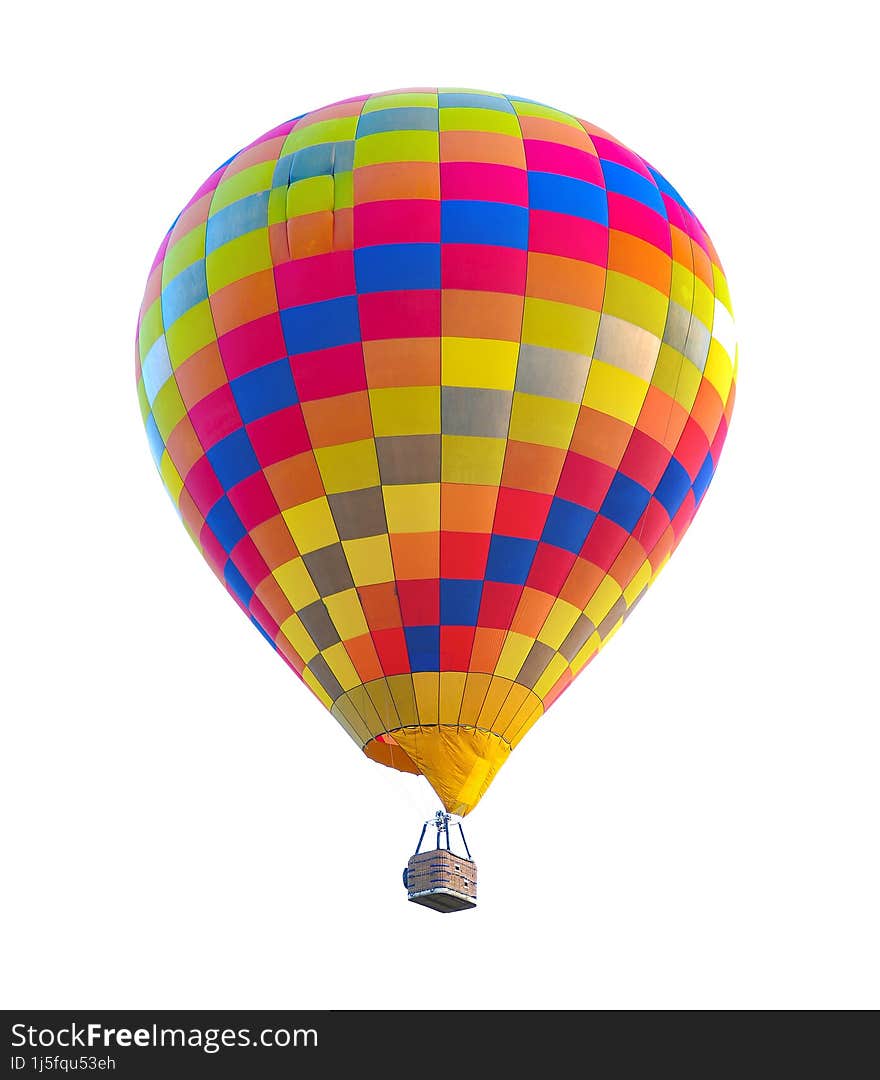 the colorful hot air balloon isolated