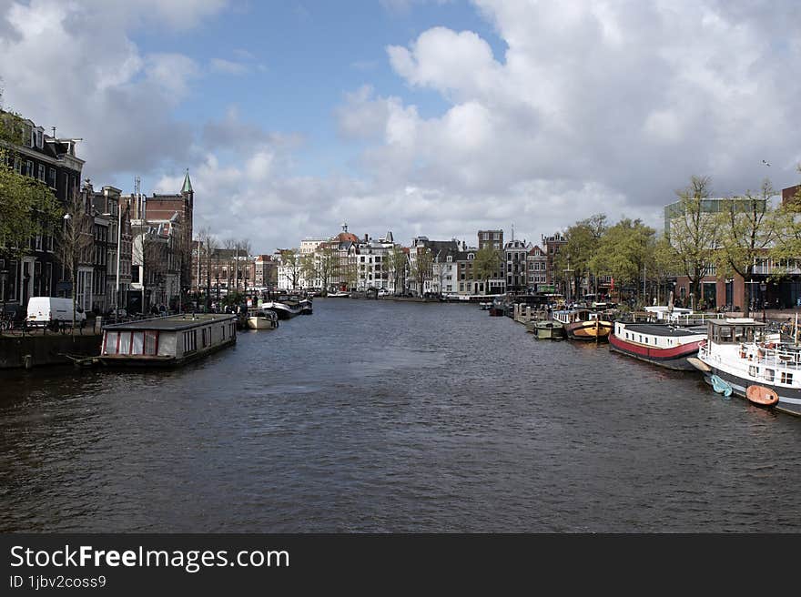 View From The Blauwbrug Bridge At Amsterdam The Netherlands 23-3-2024