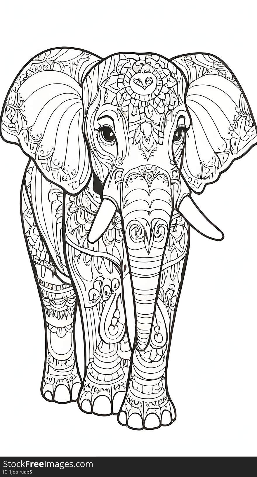 A mesmerizing illustration that brings to life the grandeur and grace inherent in every elephant, accentuated by detailed adornments.