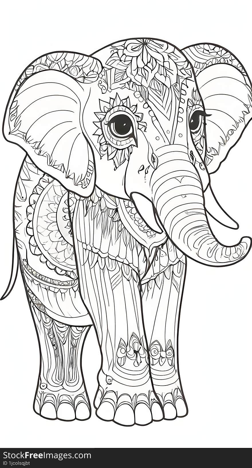 A Captivating Image Of An Elephant Embellished With Ornate Designs, Reflecting A Blend Of Nature And Artistry.