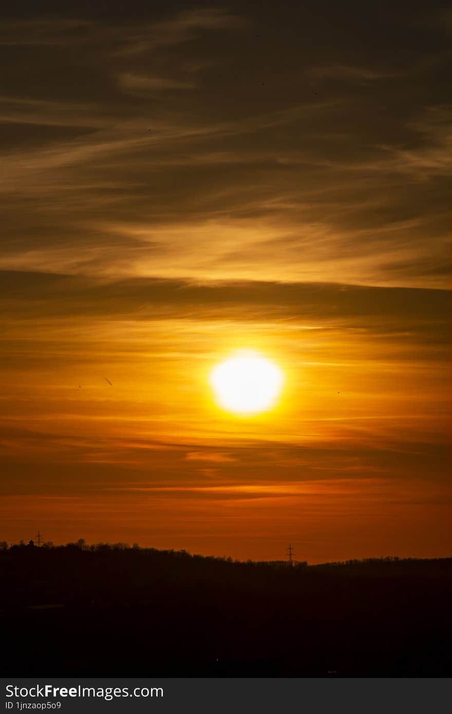 A gorgeous sunset over suburban area from Lunca Cetatuii, Iasi. A gorgeous sunset over suburban area from Lunca Cetatuii, Iasi