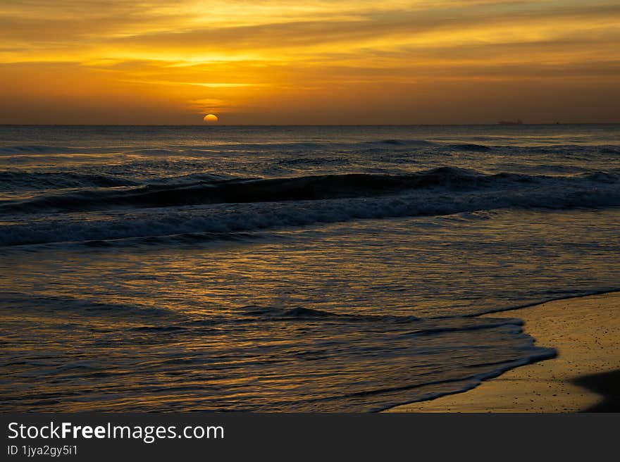 The rising sun over the Mediterranean in Spain