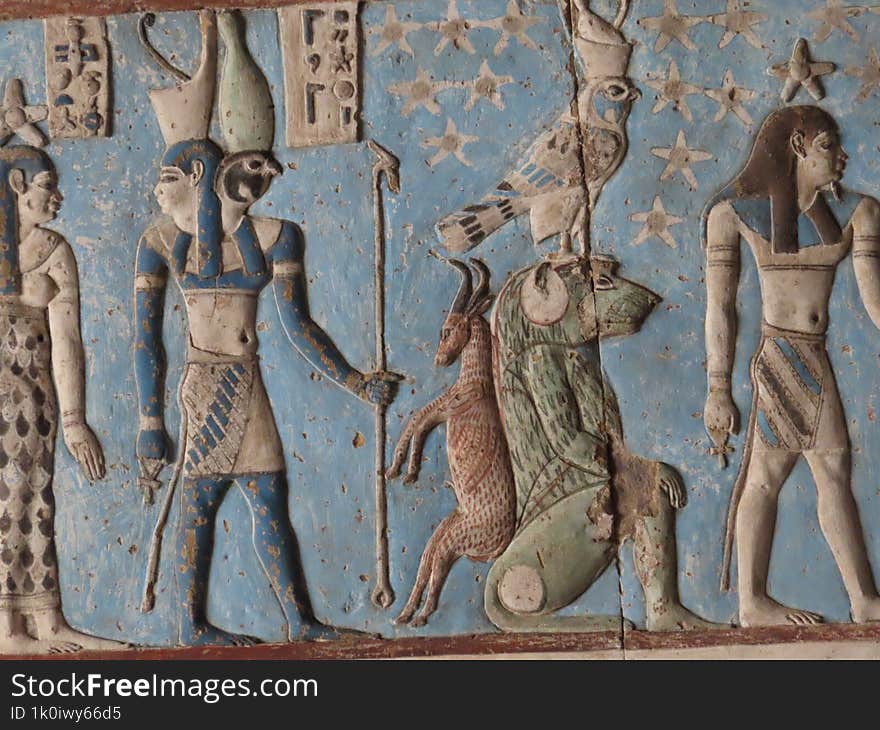 Celling from dendera Temple Egypt Hathor temple