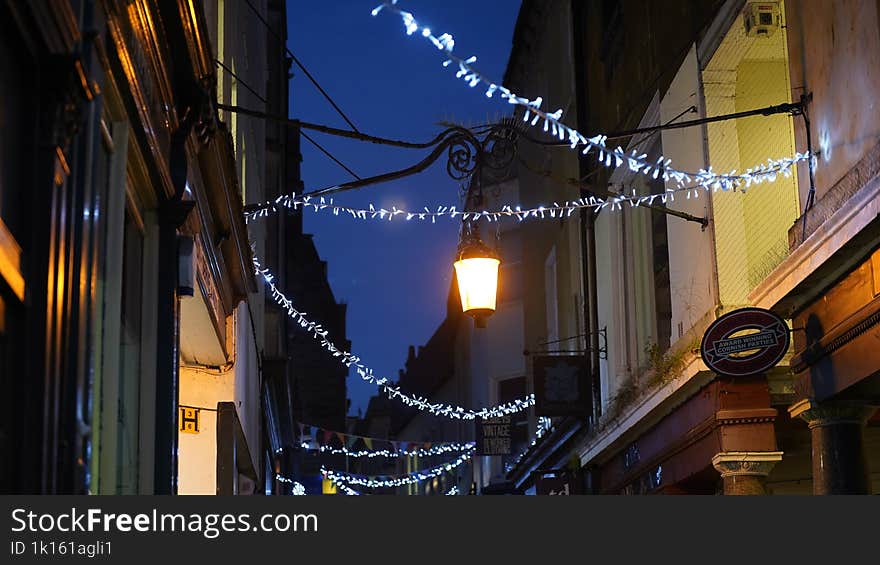 Night lights at street of bath citycentre