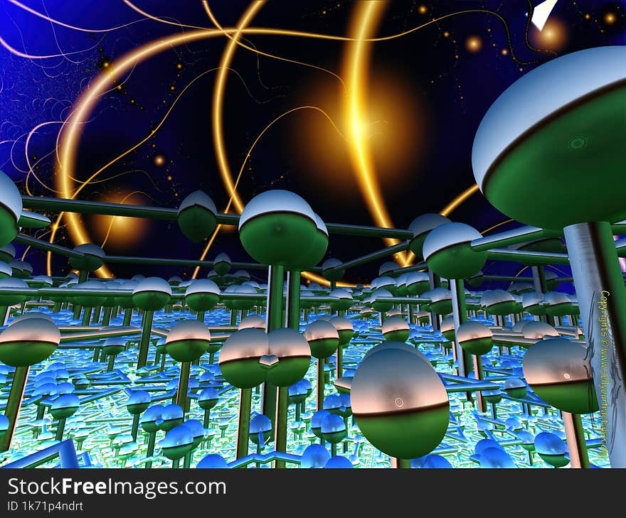 Bio energy plant on an alien planet