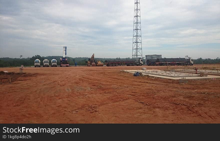 Site preparation works for construction