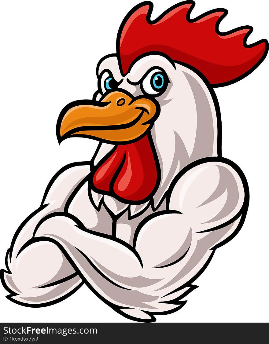 Illustration of Cartoon proud rooster