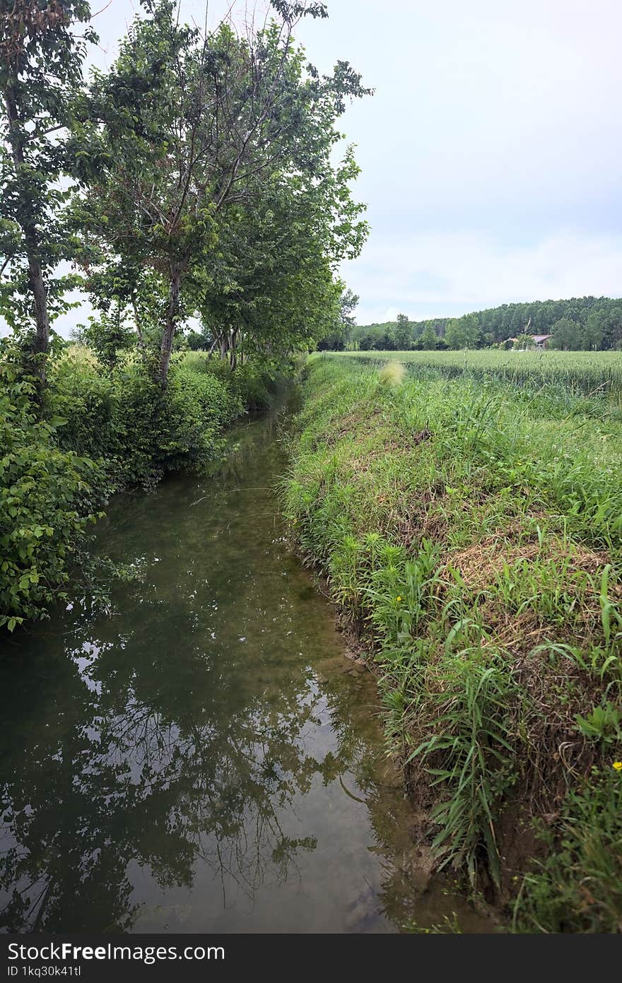 Trench next to a grass path