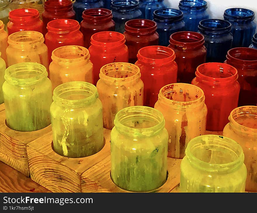 Paint Jars In A Waldorf School.