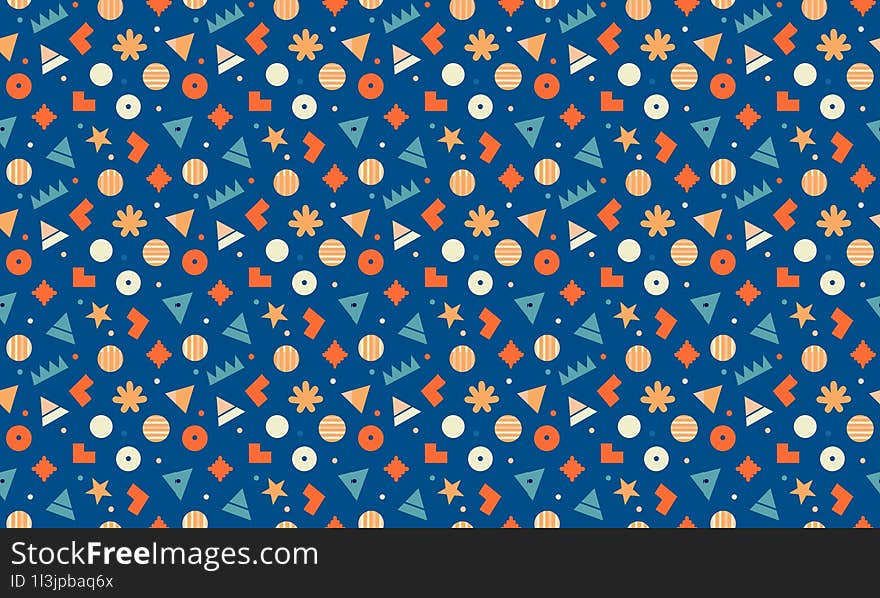 Bright Coastal - Fun And Vibrant Coastal Kids Design With Seamless Geometric Patterns And Background