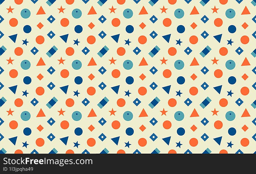 Bright Coastal - Fun and Vibrant Coastal Kids Design with Seamless Geometric Patterns and Background