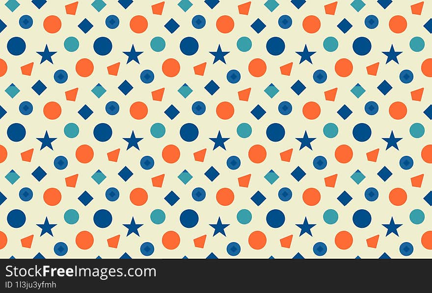 Bright Coastal - Fun and Vibrant Coastal Kids Design with Seamless Geometric Patterns and Background