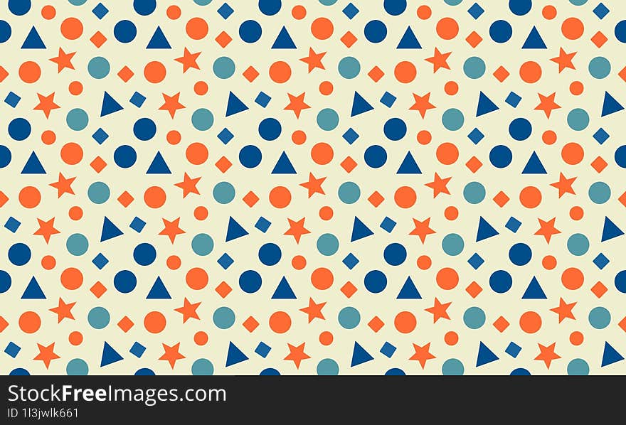 Bright Coastal - Fun and Vibrant Coastal Kids Design with Seamless Geometric Patterns and Background