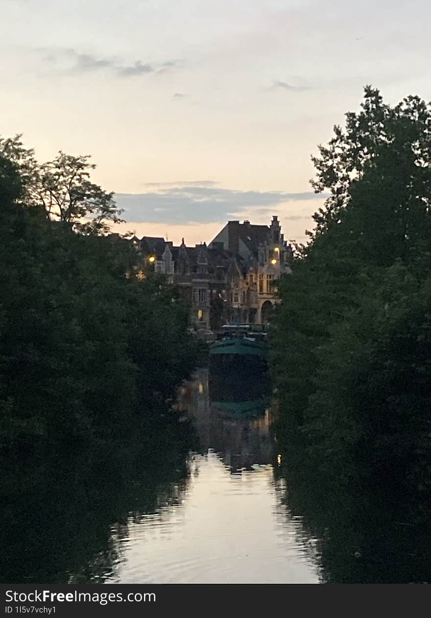 After sunset in the river