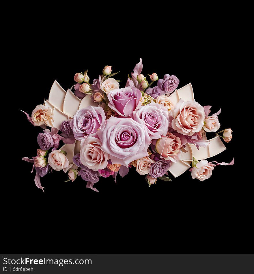 Coral peach floral bouquet isolated on white