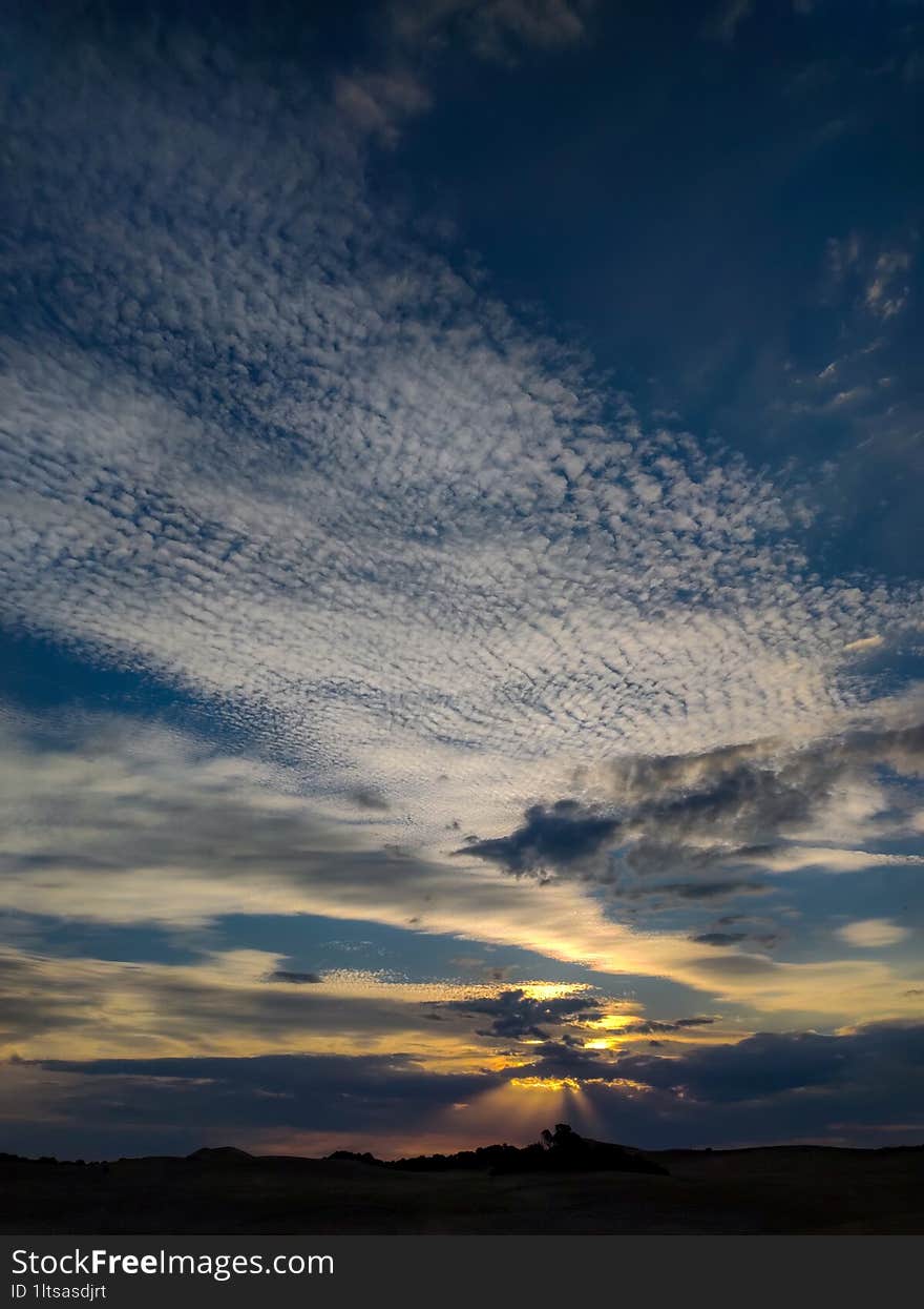 An amazing sunset on the beach