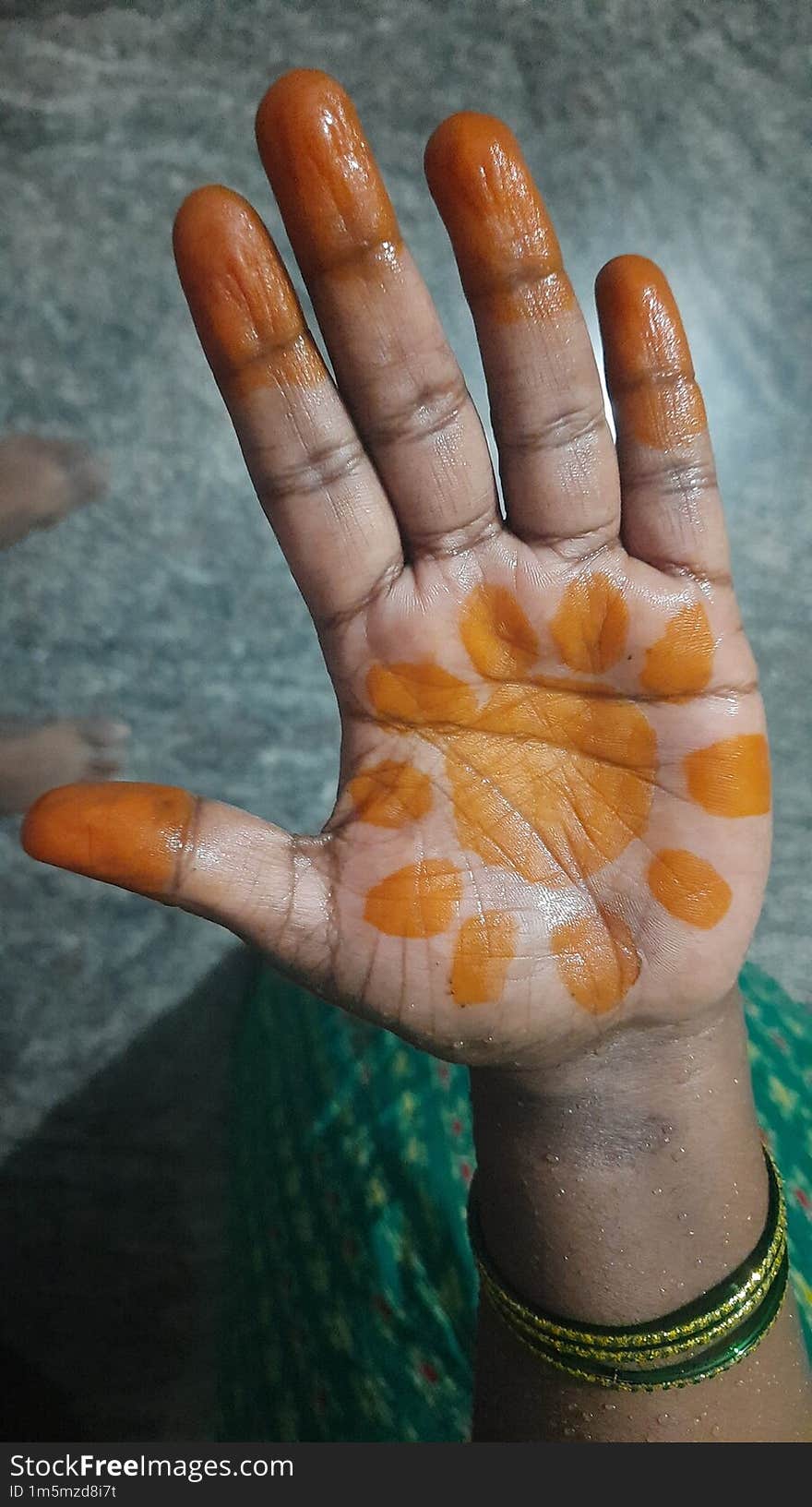 Mehendi Of Indian Culture On Hands By Indian Women And Girls.