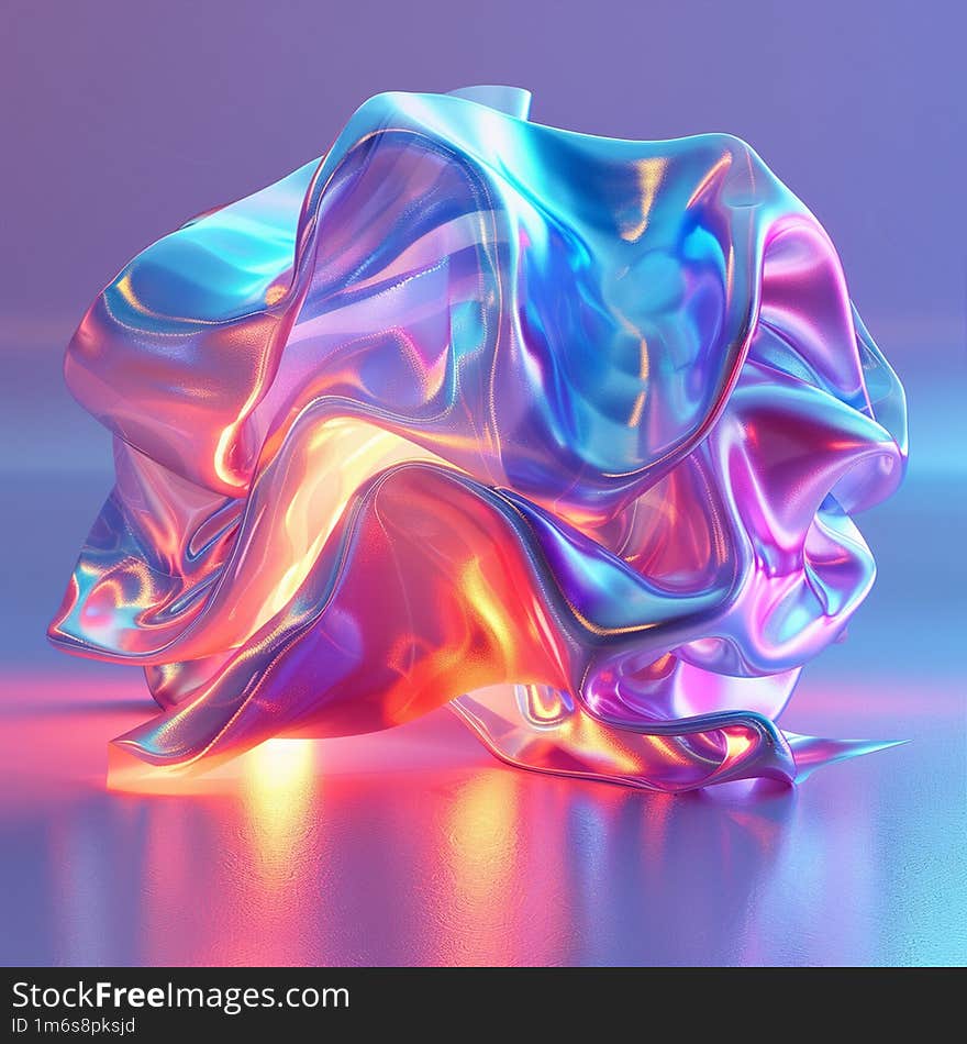 3D rendering abstract holographic shape illustrator