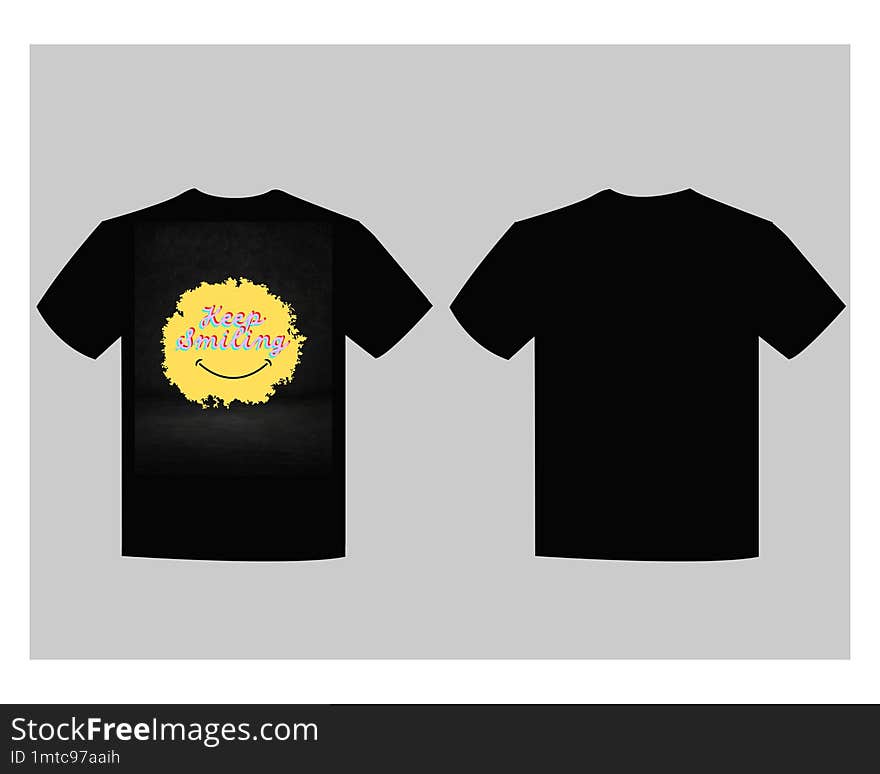 black t-shirt design in Illustrator.front and back design. design.