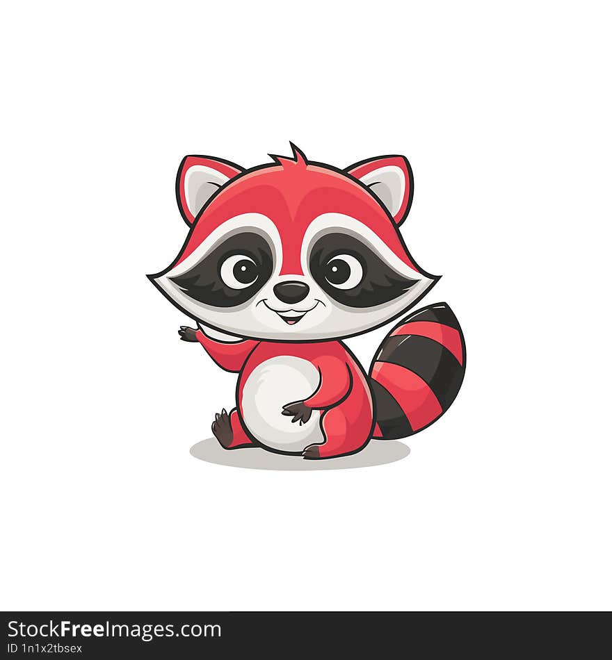 This Collection Features A Delightful & X22 Colorful Cute Raccoon& X22  Illustration In A Flat Cartoon  Style. Perfect For F