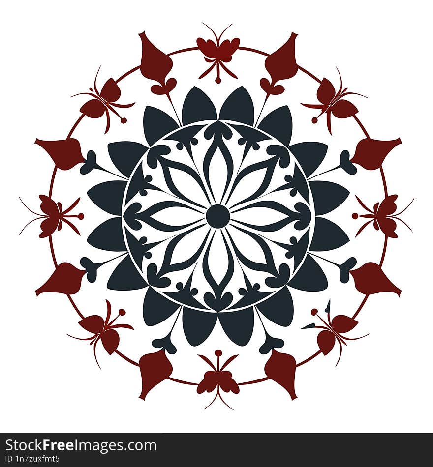 Vector art a butterfly mandala design with white background Donate free file