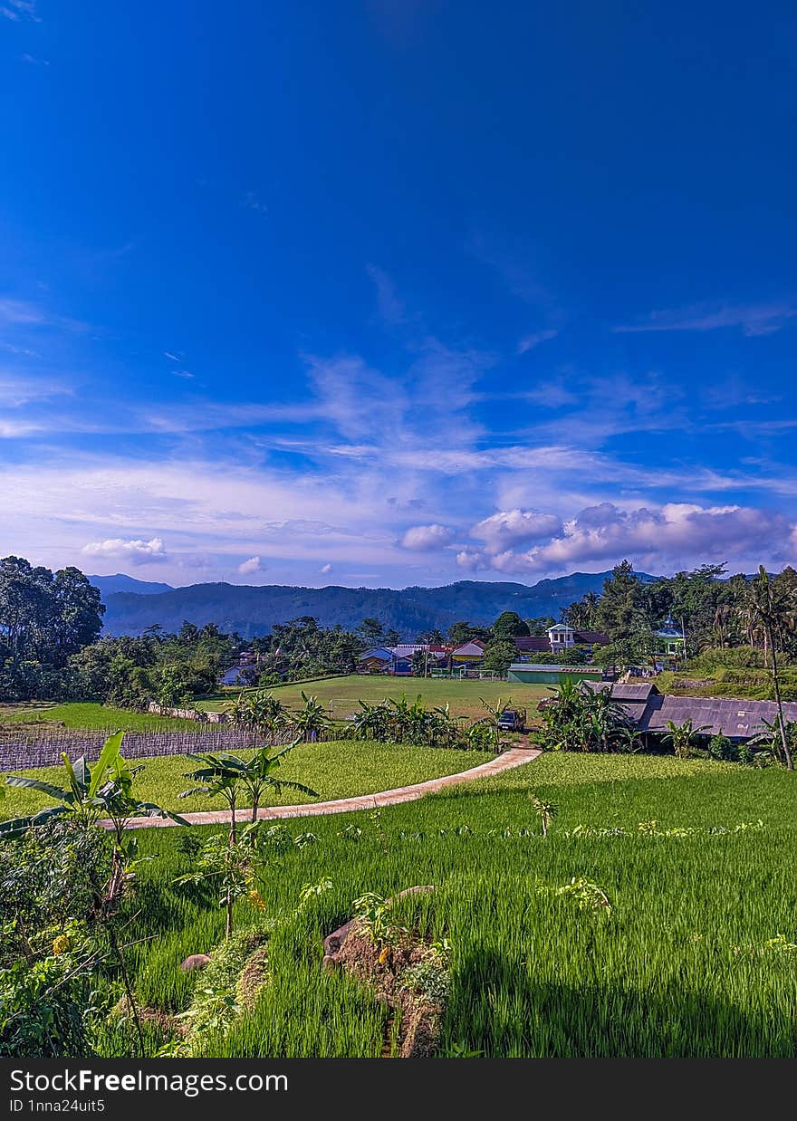 Rural View Of A Village In Indonesia