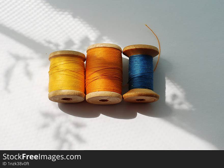 Three Spools Of Thread. For Sewing