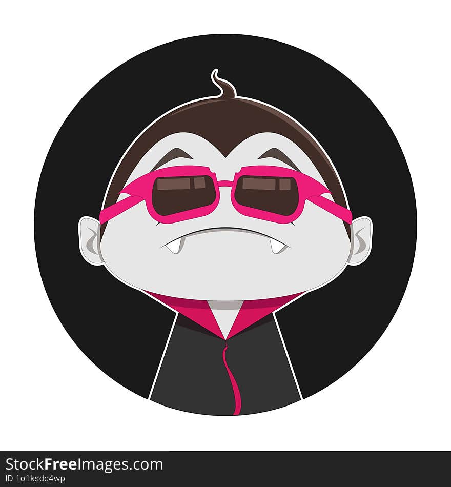 Cute Dracula Use Glasses Pink