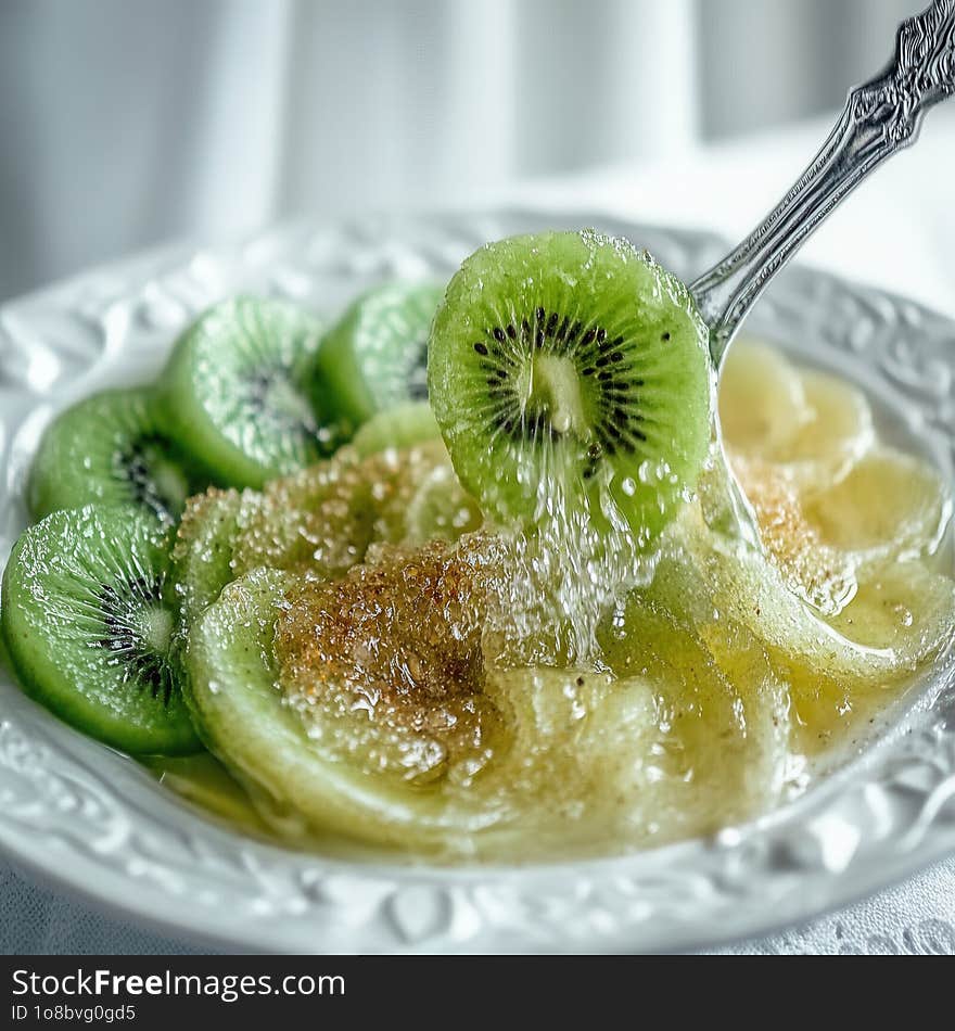 Sugared Delight Kiwi Slices with Syrup