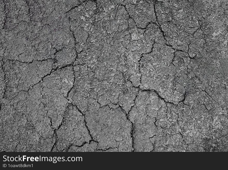 Natural dry soil background Cracks in the ground