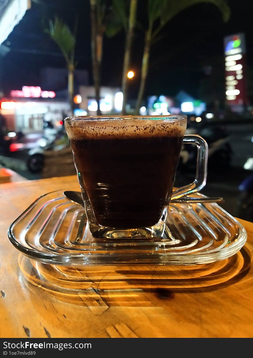 Night Coffee At A Cafe