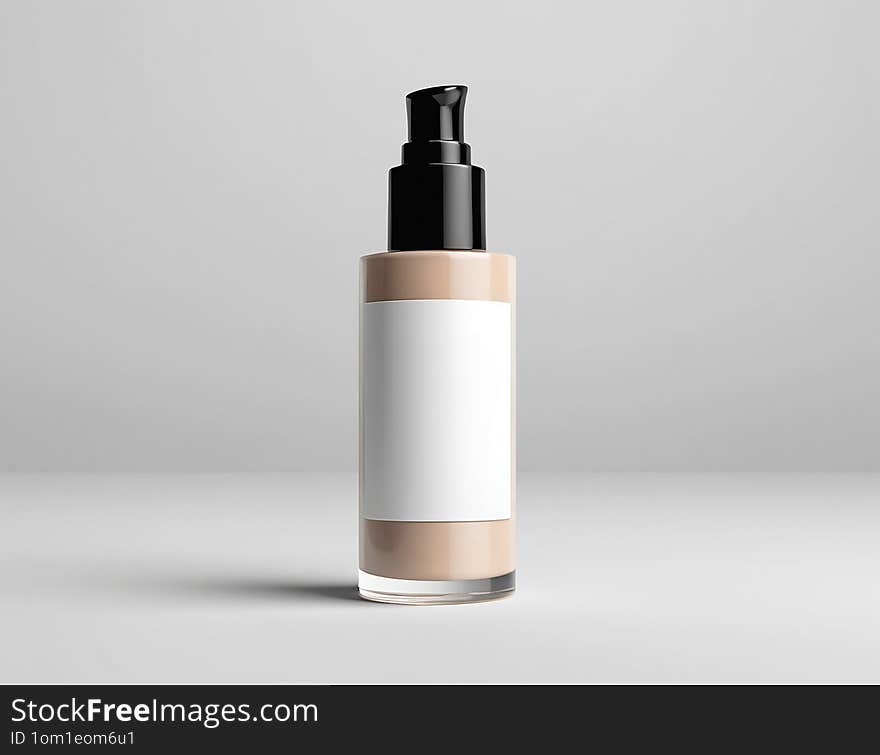 Foundation bottle with blank white label