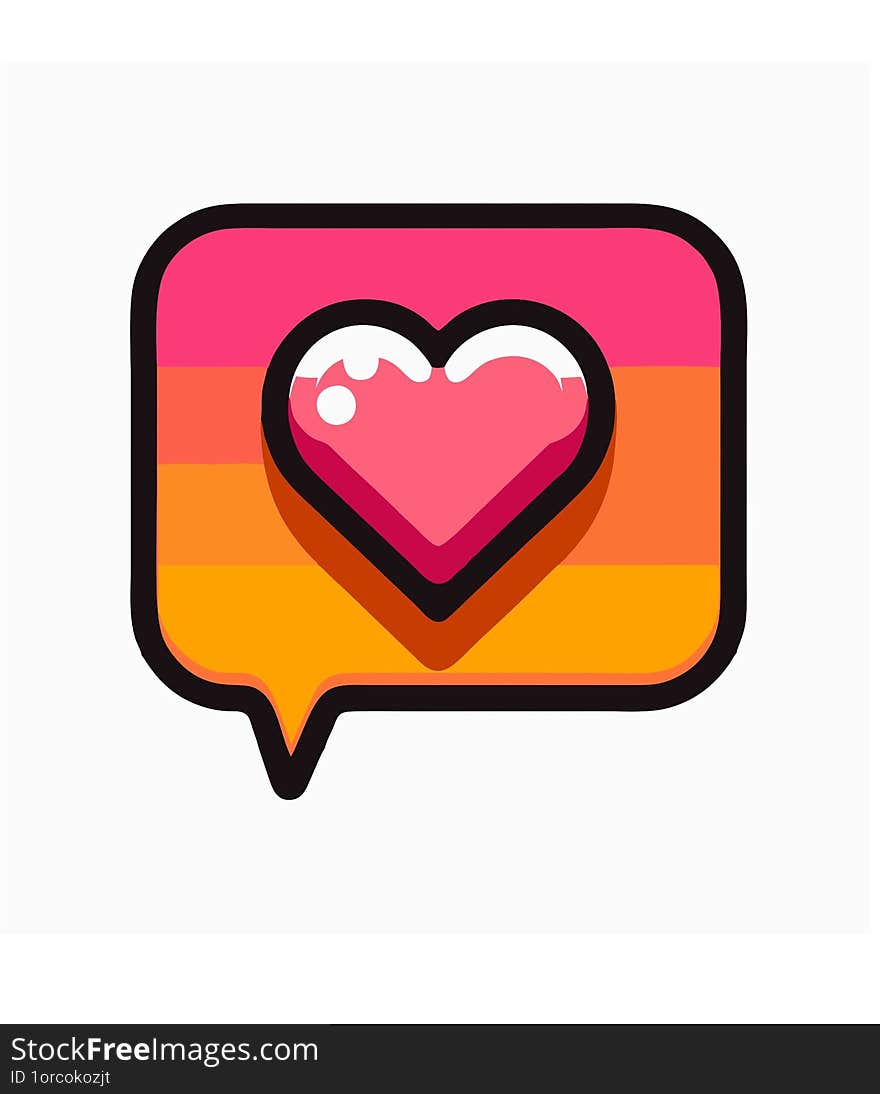 Icon Chat Bubble With A Heart Inside