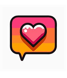 Icon Chat Bubble With A Heart Inside Stock Image