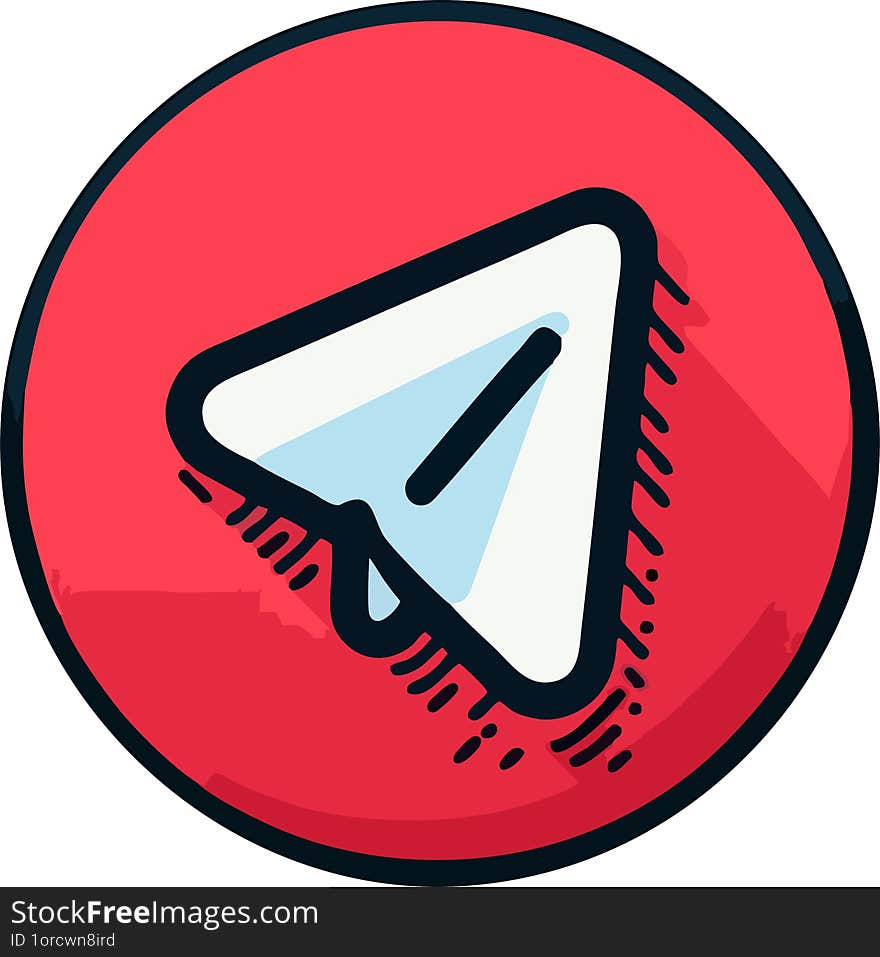 paper airplane icon in red circle