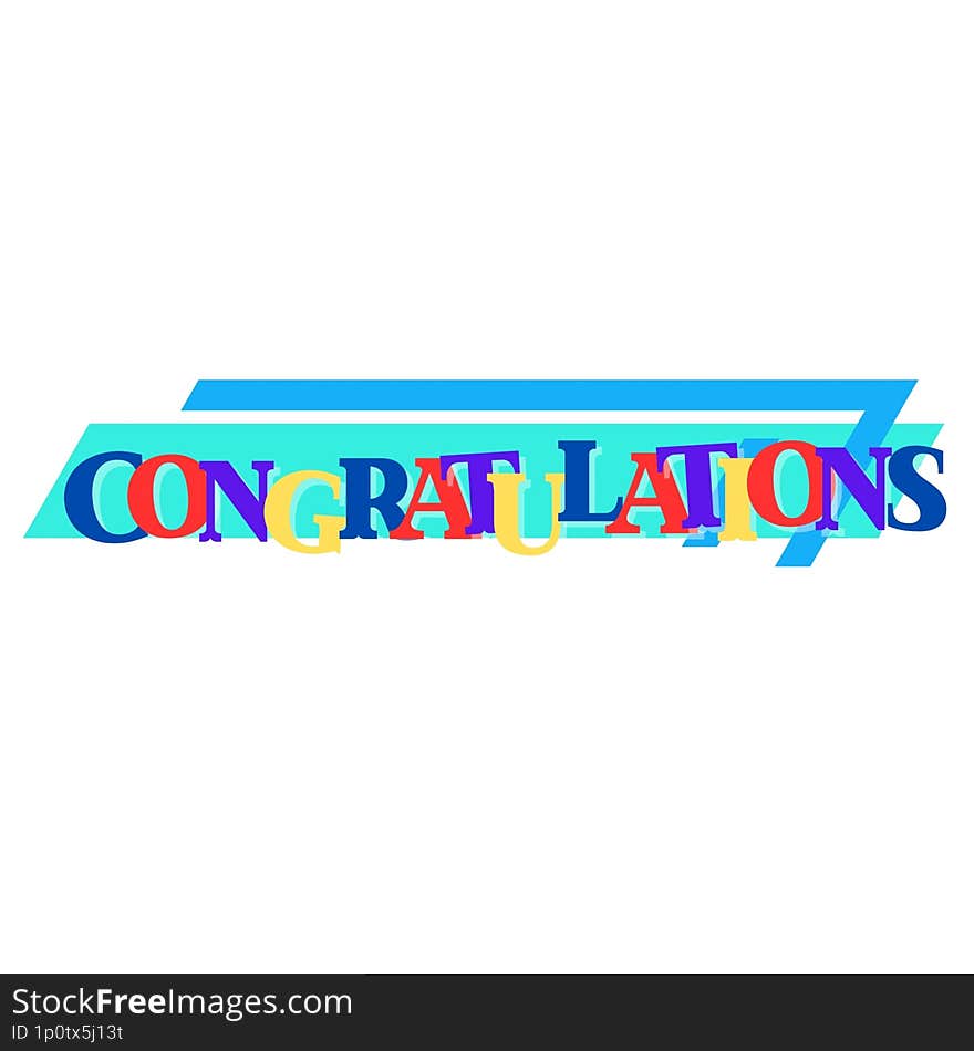 congratulations colorful banner lettering greeting sign