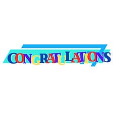 Congratulations Colorful Banner Lettering Greeting Sign Stock Images