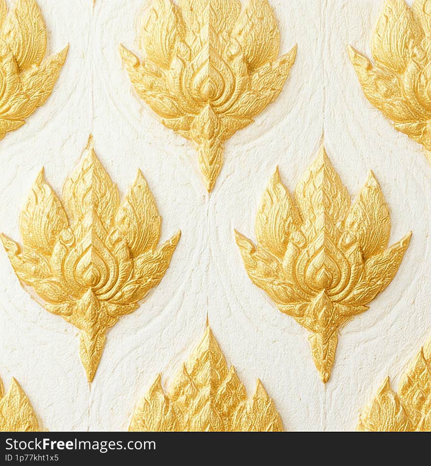 Traditional Thai gold leaf patterns that are seamlessly strung together