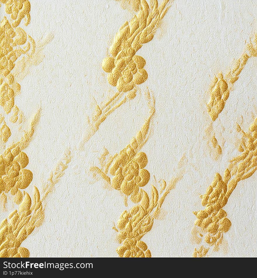 Traditional Thai gold leaf patterns that are seamlessly strung together