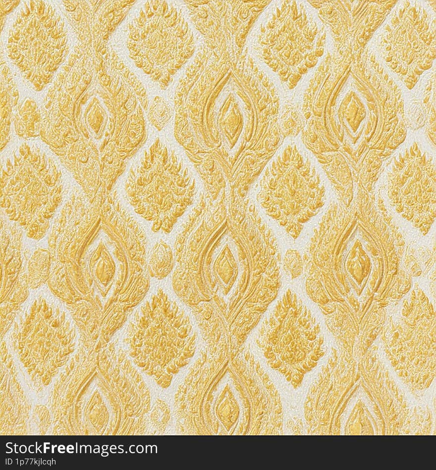 Traditional Thai gold leaf patterns that are seamlessly strung together