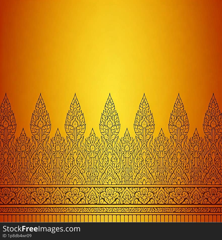 Traditional Thai Patterns That Are Delicate And Beautiful.