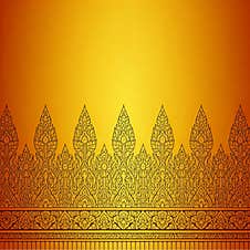 Traditional Thai Patterns That Are Delicate And Beautiful. Stock Image