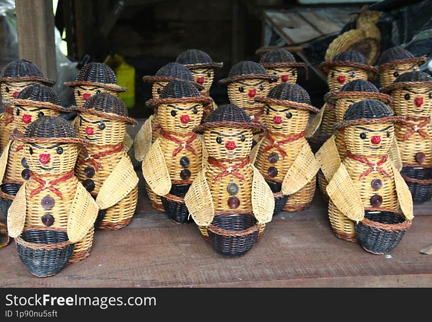 Wicker dolls in Vietnam.