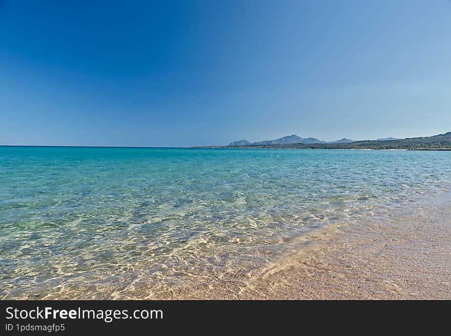 The turquoise Mediterranean Sea at San Gemiliano beach, Tortol�, Sardinia - July 2016